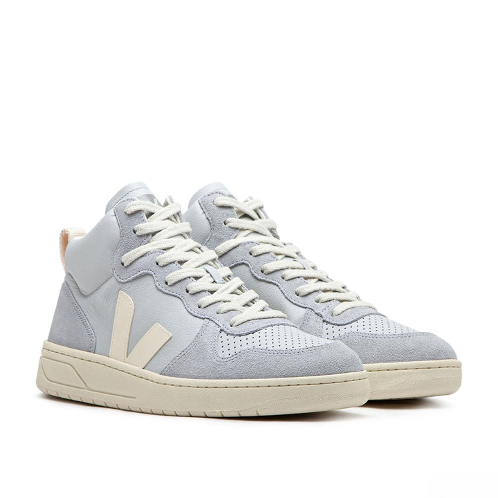 Veja V-15 Leder (Grau / Creme)