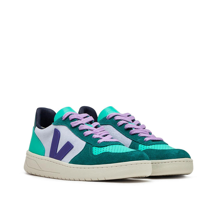 Veja WMNS V-10 Leder (Blau / Weiß)