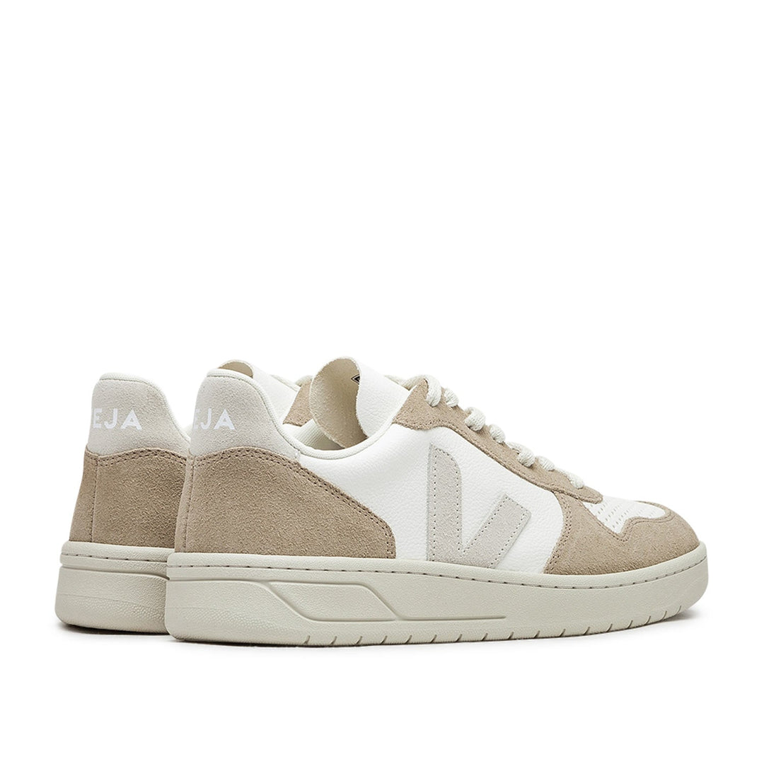 Veja V-10 Leder (Beige / Braun)