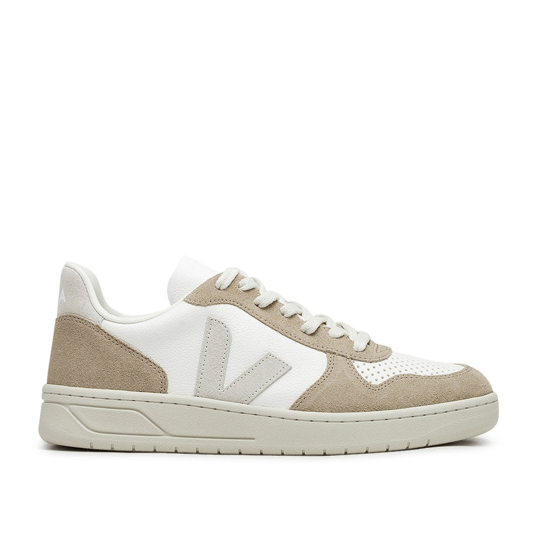 Veja V-10 Leder (Beige / Braun)